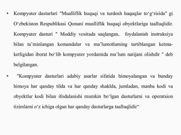 Intelektual mulkka bo'lgan egalik huquqlari himoyasi - Image 4
