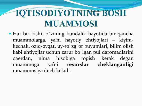 Iqtisodiyot fanining mazmuni, maqsadi va vazifalari - Image 2