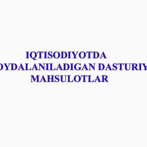 Iqtisodiyotda foydalaniladigan dasturiy mahsulotlar