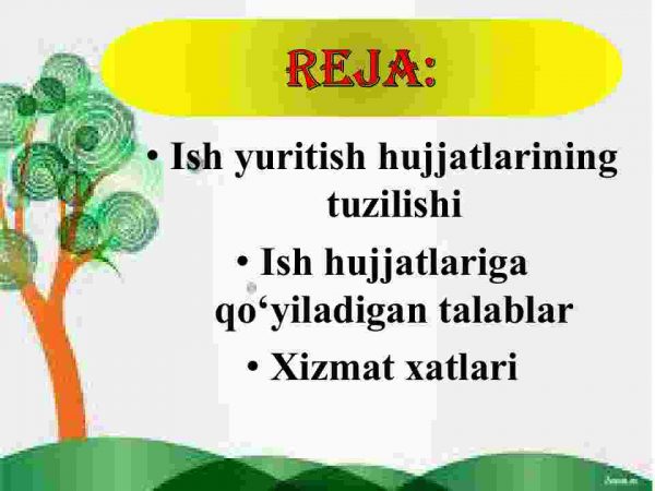 Ish hujjatlari va ularga qo'yiladigan talablar - Image 2