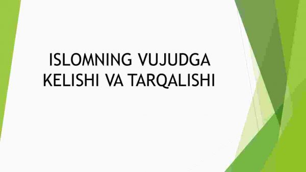 Islomning vujudga kelishi va tarqalishi