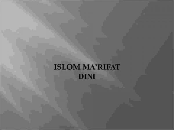 Islom ma'rifat dini