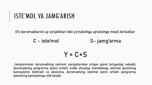 Iste'mol, jamg'arish va investitsiya - Image 4