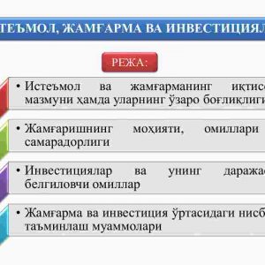 Iste'mol, jamg'arma va investitsiyalar
