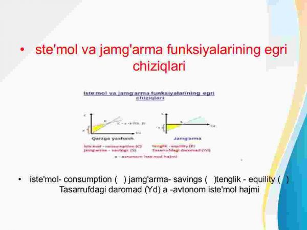 Istimol va jamg'arish funksiyalari - Image 3