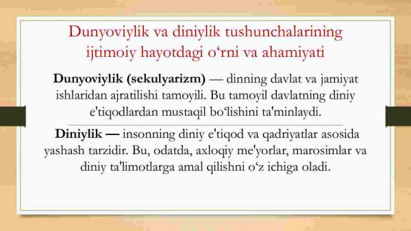 Jamiyat hayotida duyoviylik va diniylik mutanosibligi - Image 3