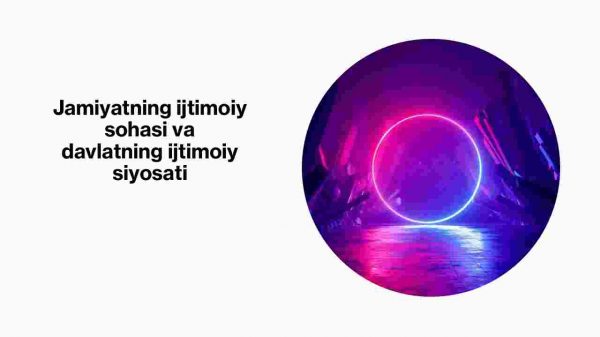 Jamiyatning ijtimoiy sohasi va davlatning ijtimoiy siyosati