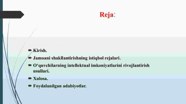 Jamoani shakllantirishning istiqbol rejalari. O‘quvchilarning intellektual imkoniyatlarini rivojlantirish usullari - Image 2