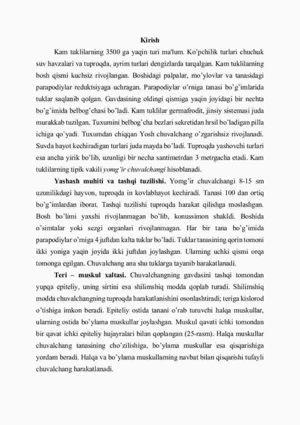 Kam tukli halqali chuvalchanglar sinfi - Image 2