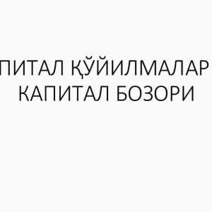 Kapital qo'yilmalar va kapital bozori