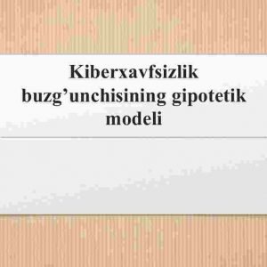 Kiberxavfsizlik buzg'unchisining gipotetik modeli