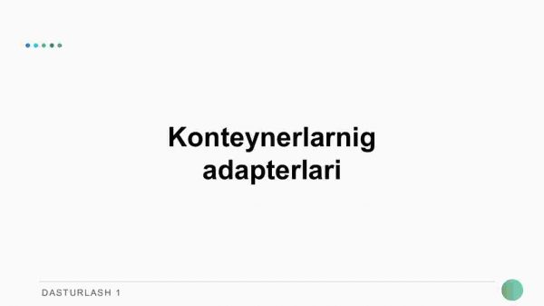 Konteynerlarnig adapterlari