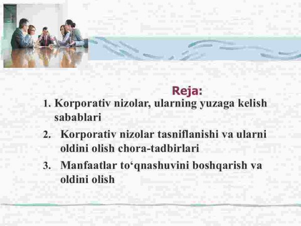 Korporativ nizolar va ular oldini olish va manfaatlar to'qnashuvini samarali boshqarish - Image 2