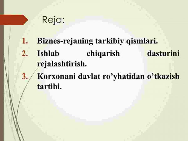 Korxonani  tashkil etishda biznes rejaning ahamiyati va uni davlat ro'yhatidan o'tkazish tartibi - Image 2