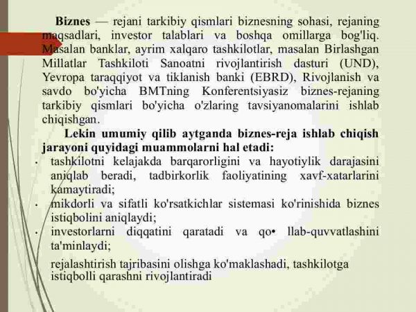 Korxonani  tashkil etishda biznes rejaning ahamiyati va uni davlat ro'yhatidan o'tkazish tartibi - Image 3