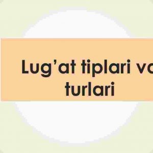 Lug'at tiplari va turlari