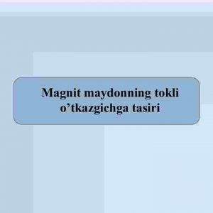 Magnit maydonning tokli o'tkazgichga ta'siri