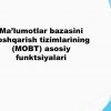 Ma'lumotlar bazasini boshqarish tizimlarining (MOBT) asosiy funktsiyalari