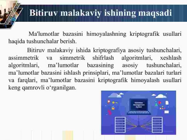 Ma'lumotlar bazasini himoyalashning kriptografik usullari - Image 3