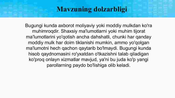 Ma'lumotlar xavfsizligini ta'minlash uchun parol saqlash tizimlaridan foydalanishning ahamiyati - Image 2