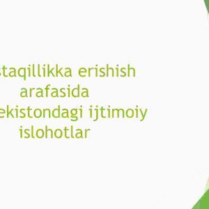 Mustaqillikka erishish arafasida O'zbekistondagi ijtimoiy islohotlar