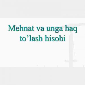 Mehnat va unga haq to'lash hisobi