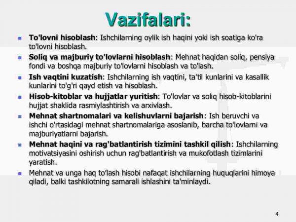 Mehnat va unga haq to'lash hisobi - Image 4