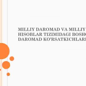 Milliy daromad va milliy hisoblar tizimidagi boshqa daromad