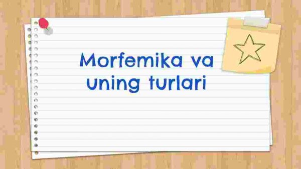 Morfemika va uning turlari