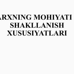 Narxning mohiyati va shakllanish  xususiyatlari