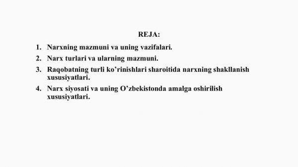 Narxning mohiyati va shakllanish  xususiyatlari - Image 2