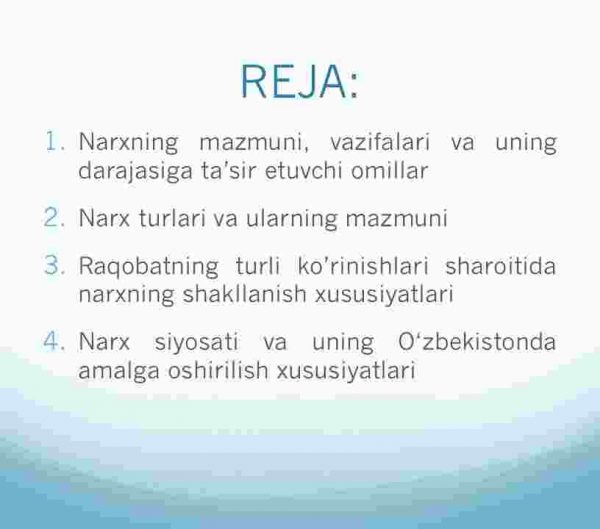 Narxning mohiyati va shakllanish xususiyatlari - Image 2