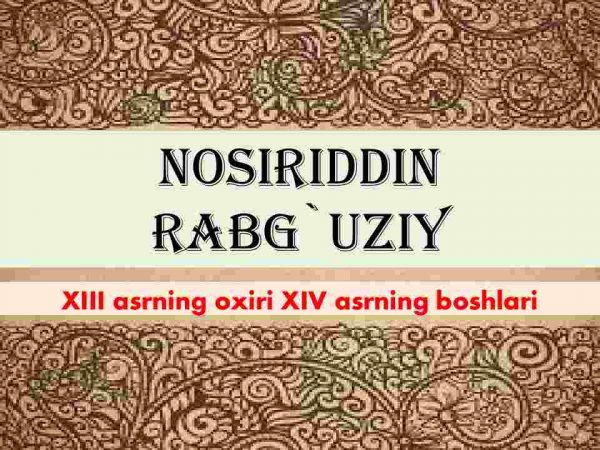 Nosiriddin Rabg'uziy
