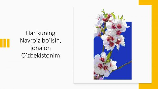 Har kuning Navro'z bo'lsin, jonajon O'zbekistonim