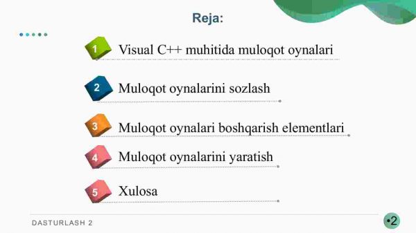 OLE, MFC texnologiyalari. Ko’p oynali muhitlar bilan ishlash. Visual C++ muhitida ko’p oynali muhit yaratish - Image 2