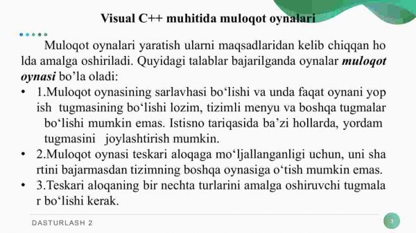 OLE, MFC texnologiyalari. Ko’p oynali muhitlar bilan ishlash. Visual C++ muhitida ko’p oynali muhit yaratish - Image 3