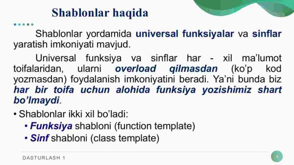 Obyektga yo'naltirilgan dasturlashda shablonlar bilan ishlash - Image 3