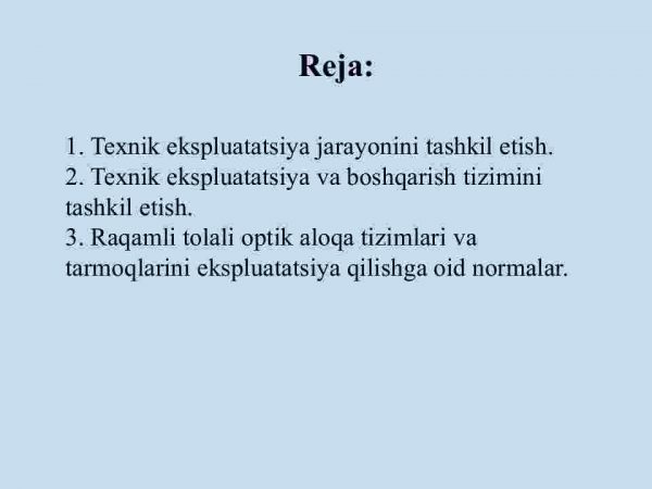 Optik aloqa tizimlarining texnik ekspluatatsiyasi - Image 2