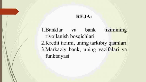 O'zbekiston Respublikasida bank tizimi va boshqa kredit muassasalari - Image 2