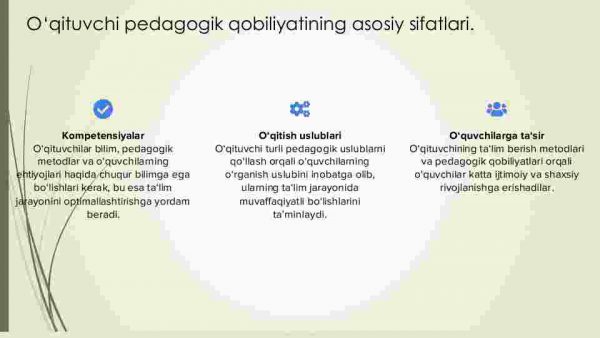 O'qituvchi pedagogik qobiliyatining asosiy sifatlari va yetakchi xususiyatlari - Image 4