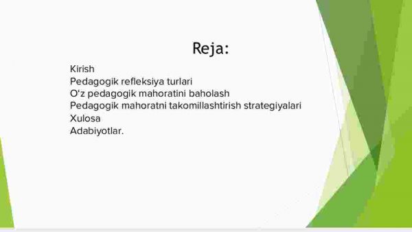 O'qituvchining kasbiy pedagogik refleksiya asosida o'z pedagogik mahorati imkoniyatlarini takomillashtirishi - Image 2