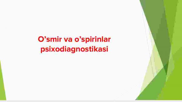 O'smir va o'spirinlar psixodiagnostikasi