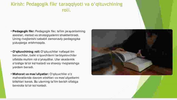 Pedagogik fikr taraqqiyotida o'qituvchining kasbiy mahorati, burch va mas'uliyatlari - Image 3