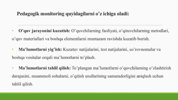 Pedagogik monitoring tushunchasi - Image 4