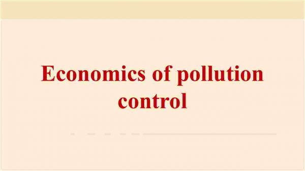 Economics of pollution control