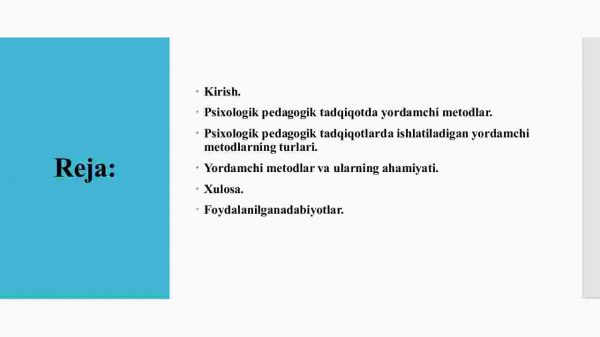 Psixologik pedagogik tadqiqotning yordamchi metodi - Image 2