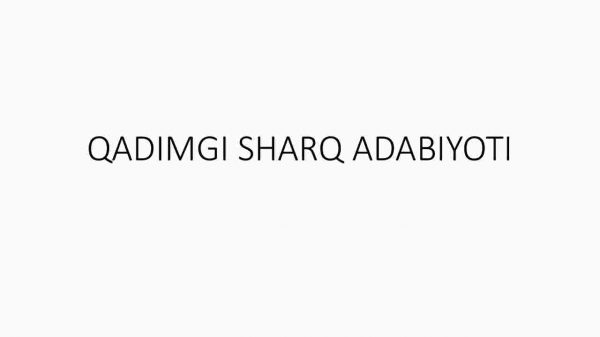 Qadimgi sharq adabiyoti