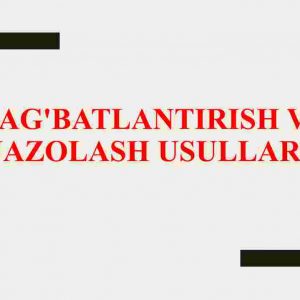 Rag'batlantirish va jazolash usullari