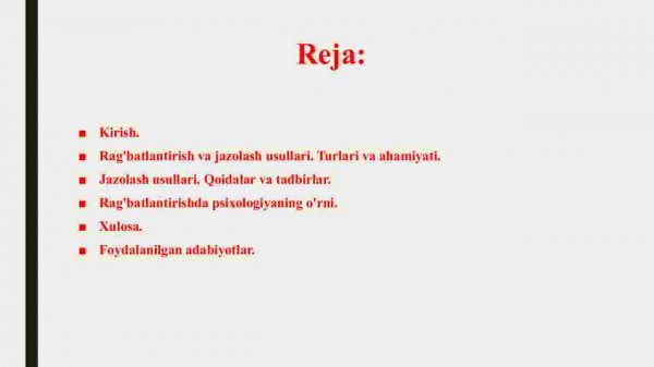 Rag'batlantirish va jazolash usullari - Image 2