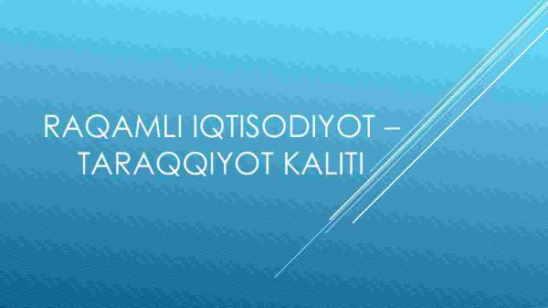 Raqamli iqtisodiyot - taraqqiyot kaliti